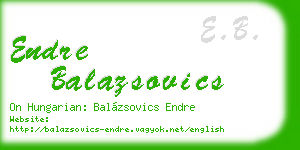 endre balazsovics business card
